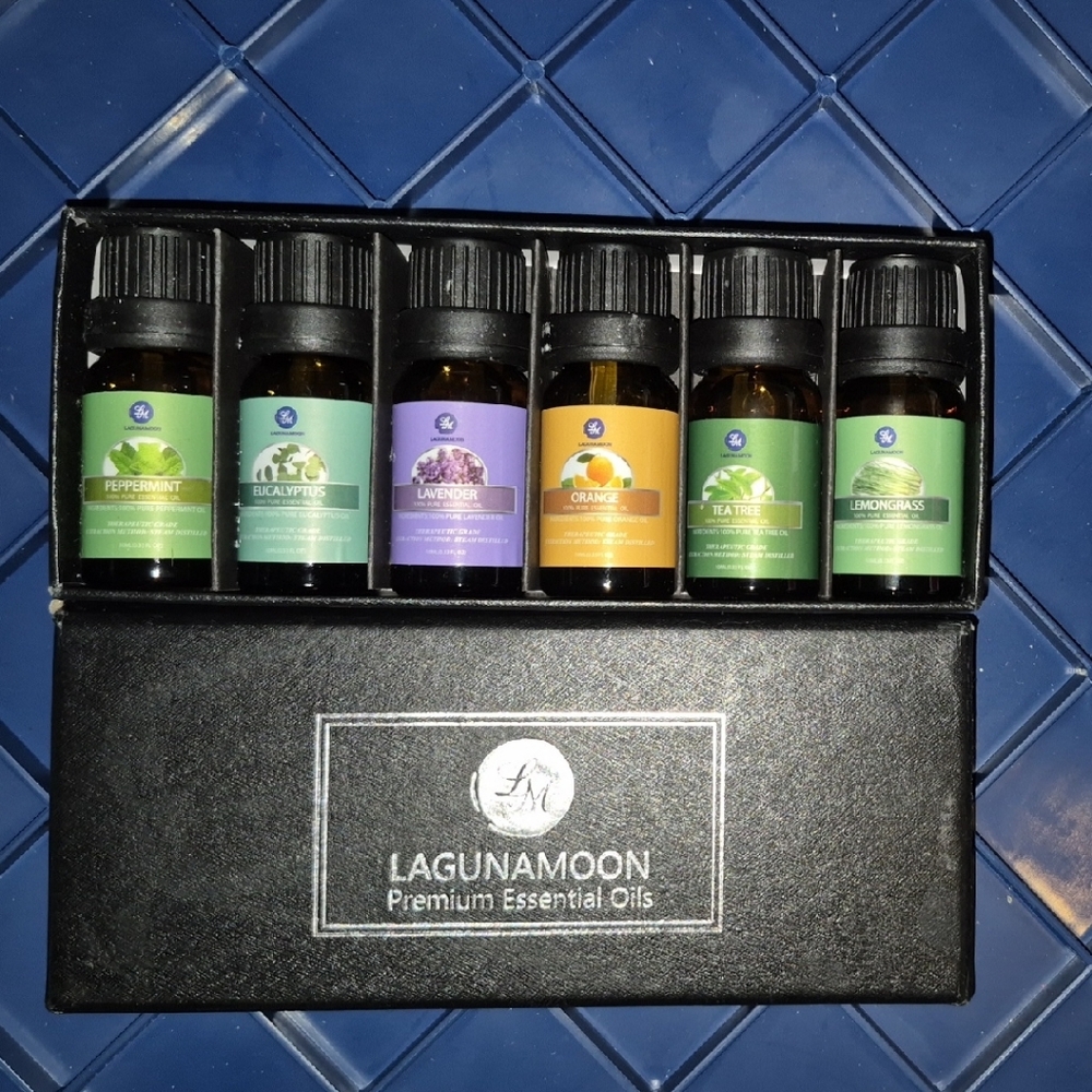 Laguna Moon Premium Essential Oils - Set of Six (6) Different 0.33 fl oz Bottles